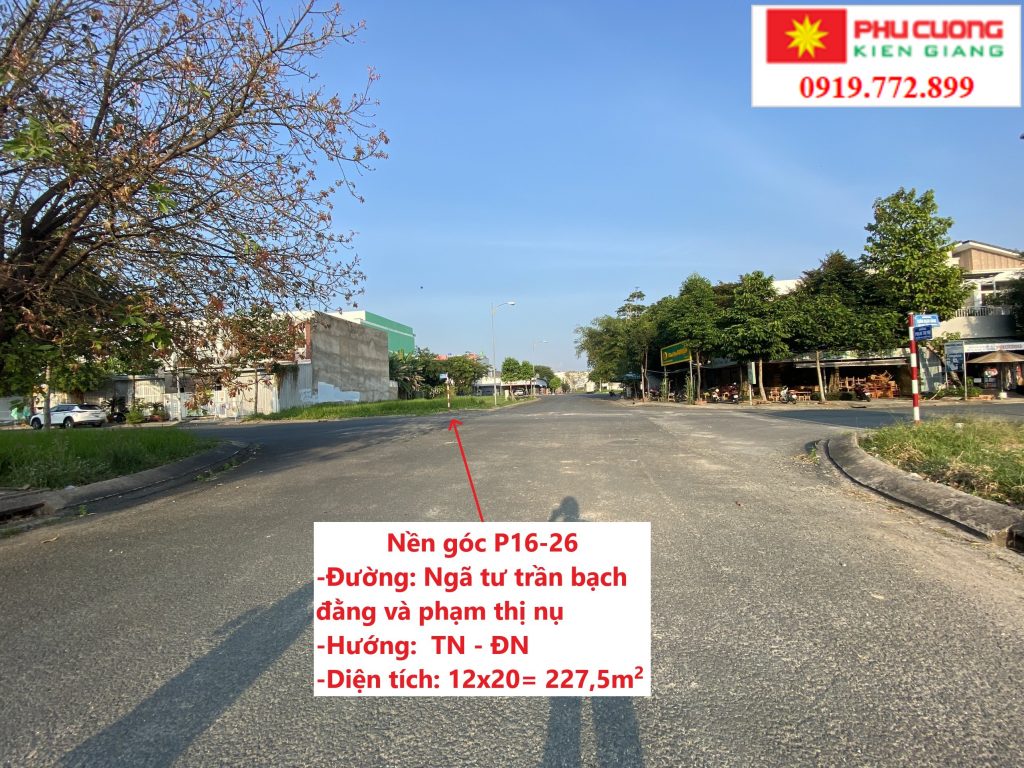 Nền góc P16-26 đường trần bạch đằng - Phú Cường Kiên Giang